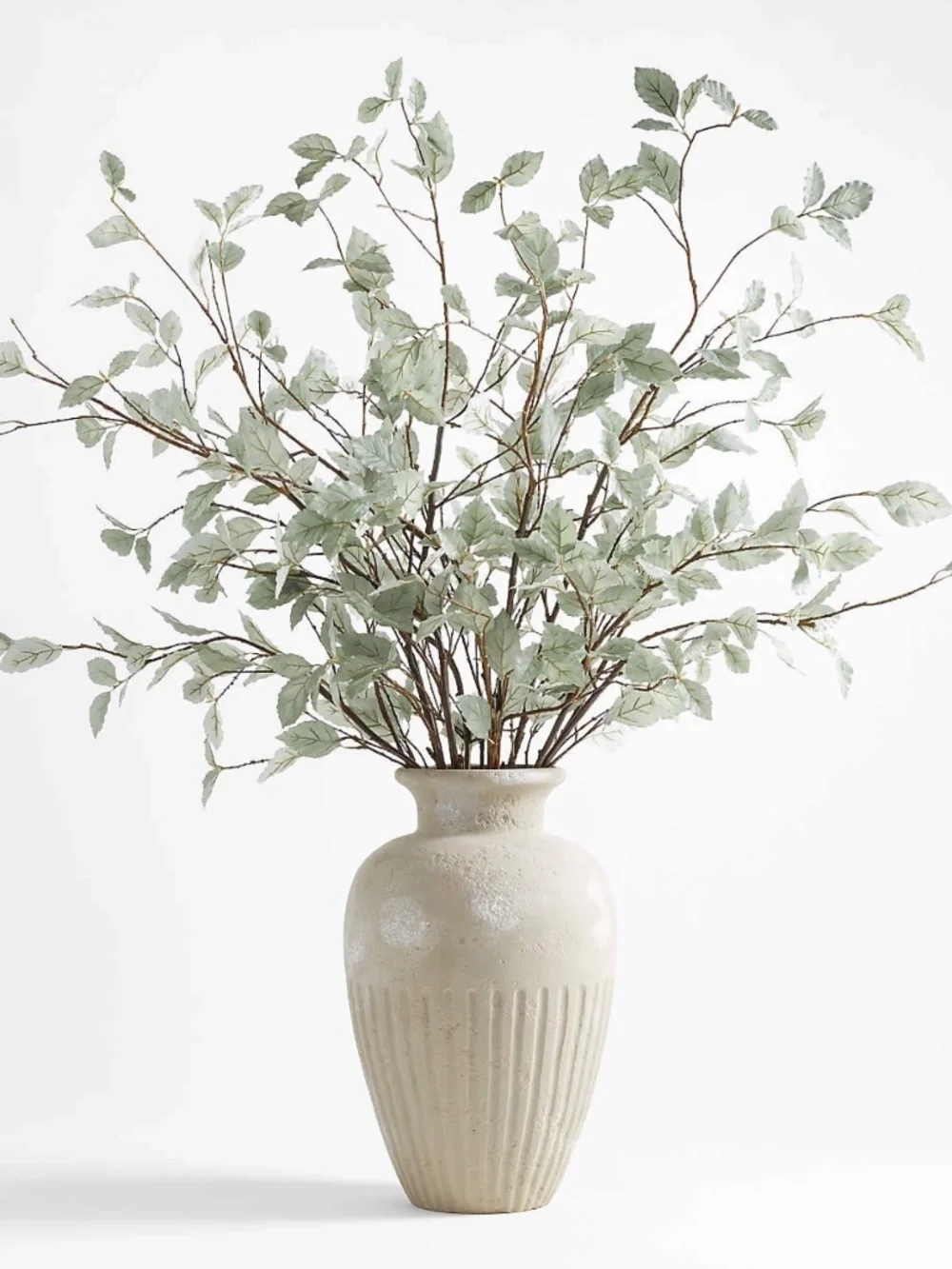 Crate & Barrel Faux Sage Green Leaf Branches 66